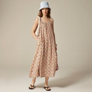 J Crew floaty tie-shoulder dress in ramie, size M / L - NWT